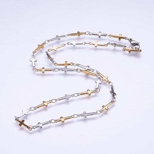 PandaHall 304 Stainless Steel Chain Necklaces, with Lobster Claw Clasps, Cross, Golden & Stainless Steel Color, 17.9 inch(45.5cm) 304...
PandaHall 304 Stainless Steel Chain Necklaces, with Lobster Claw Clasps, Cross, Golden & Stainless Steel Color, 17.9 inch(45.5cm) 304...