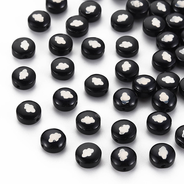 PandaHall Handmade Lampwork Beads, with Platinum Plated Brass Embellishments, Flat Round with Cloud Pattern, Black, 8x5mm, Hole: 0.8mm...
PandaHall Handmade Lampwork Beads, with Platinum Plated Brass Embellishments, Flat Round with Cloud Pattern, Black, 8x5mm, Hole: 0.8mm...
