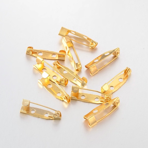 PandaHall Iron Brooch Findings, Back Bar Pins, Golden, 20mm long, 5mm wide, 5mm thick, hole: about 2mm Iron
PandaHall Iron Brooch Findings, Back Bar Pins, Golden, 20mm long, 5mm wide, 5mm thick, hole: about 2mm Iron