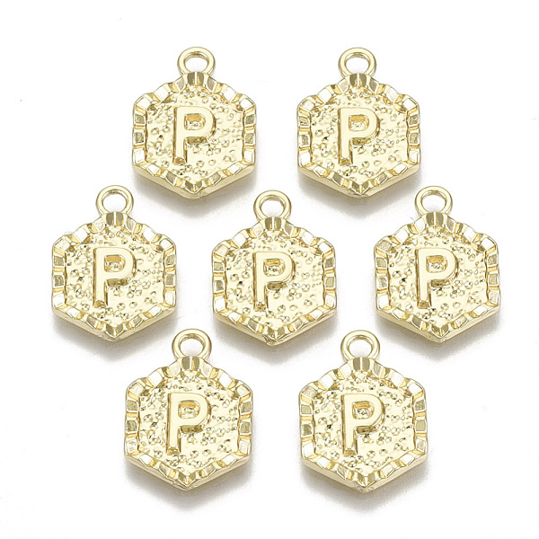 PandaHall Alloy Pendants, Cadmium Free & Nickel Free & Lead Free, Hexagon with Letter, Real 18K Gold Plated, Letter.P, 17.5x13x2mm, Hole...
PandaHall Alloy Pendants, Cadmium Free & Nickel Free & Lead Free, Hexagon with Letter, Real 18K Gold Plated, Letter.P, 17.5x13x2mm, Hole...