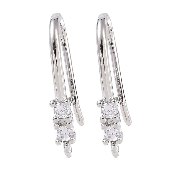 PandaHall Brass Micro Pave Cubic Zirconia Earring Hooks, Fishhook, Platinum, 17.5x7x2.5mm, Hole: 1mm Brass+Rhinestone Others Clear
PandaHall Brass Micro Pave Cubic Zirconia Earring Hooks, Fishhook, Platinum, 17.5x7x2.5mm, Hole: 1mm Brass+Rhinestone Others Clear
