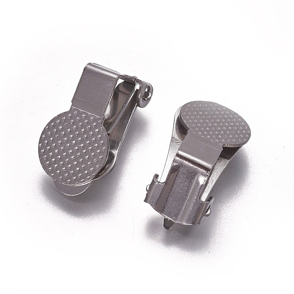 PandaHall Stainless Steel Clip-on Earring Findings, with Round Flat Pad, Stainless Steel Color, 15.5x10x9mm Stainless Steel
PandaHall Stainless Steel Clip-on Earring Findings, with Round Flat Pad, Stainless Steel Color, 15.5x10x9mm Stainless Steel