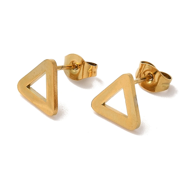 PandaHall Vacuum Plating 304 Stainless Steel Stud Earrings, Hollow Triangle, Golden, 8x9mm 304 Stainless Steel Triangle
PandaHall Vacuum Plating 304 Stainless Steel Stud Earrings, Hollow Triangle, Golden, 8x9mm 304 Stainless Steel Triangle