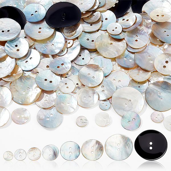 PandaHall AHADERMAKER 160Pcs 8 Styles 2-Hole Flat Round Mother of Pearl Buttons, Akoya Shell Button, Mixed Color, 9~30x1~2mm, Hole: 1.5~2mm..., Multicolor
PandaHall AHADERMAKER 160Pcs 8 Styles 2-Hole Flat Round Mother of Pearl Buttons, Akoya Shell Button, Mixed Color, 9~30x1~2mm, Hole: 1.5~2mm..., Multicolor