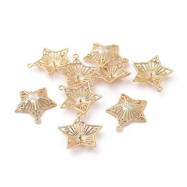 PandaHall Brass Peg Bails Pendants, with Cubic Zirconia, For Half Drilled Beads, Star, Clear, Real 18K Gold Plated, 20x18.5x3.5mm, Hole...
PandaHall Brass Peg Bails Pendants, with Cubic Zirconia, For Half Drilled Beads, Star, Clear, Real 18K Gold Plated, 20x18.5x3.5mm, Hole...
