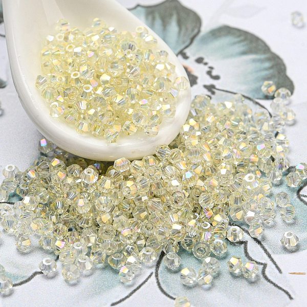 PandaHall Full Rainbow Plated Transparent Electroplate Glass Beads, Faceted, Bicone, Beige, 2x2mm, Hole: 0.7mm, about 720pcs/bag Glass..., Yellow
PandaHall Full Rainbow Plated Transparent Electroplate Glass Beads, Faceted, Bicone, Beige, 2x2mm, Hole: 0.7mm, about 720pcs/bag Glass..., Yellow