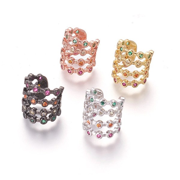 PandaHall Cubic Zirconia Cuff Earrings, with Brass Findings, Colorful, Mixed Color, 10~15mm Cubic Zirconia
PandaHall Cubic Zirconia Cuff Earrings, with Brass Findings, Colorful, Mixed Color, 10~15mm Cubic Zirconia