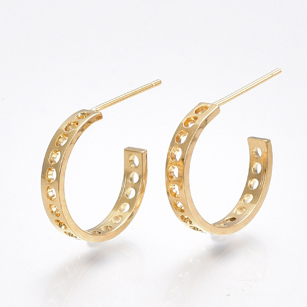 PandaHall Brass Stud Earring Findings, Half Hoop Earrings, with Loop, Nickel Free, Real 18K Gold Plated, 16x21x3mm, Hole: 1.5mm, Pin: 0.8mm...
PandaHall Brass Stud Earring Findings, Half Hoop Earrings, with Loop, Nickel Free, Real 18K Gold Plated, 16x21x3mm, Hole: 1.5mm, Pin: 0.8mm...