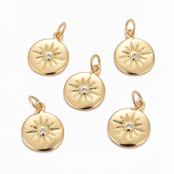 PandaHall Brass Charms, with Cubic Zirconia, Flat Round with Sun, Clear, Golden, 15x12x2mm, Hole: 3.5mm Brass+Cubic Zirconia Flat Round...
PandaHall Brass Charms, with Cubic Zirconia, Flat Round with Sun, Clear, Golden, 15x12x2mm, Hole: 3.5mm Brass+Cubic Zirconia Flat Round...