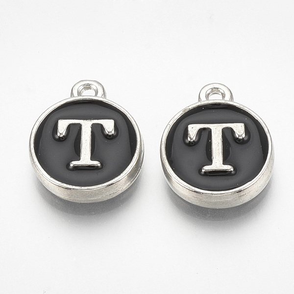 PandaHall Alloy Enamel Charms, Flat Round with Letter, Platinum, Black, Letter.T, 14x11.5x2.5mm, Hole: 1mm Brass+Enamel Letter T Black
PandaHall Alloy Enamel Charms, Flat Round with Letter, Platinum, Black, Letter.T, 14x11.5x2.5mm, Hole: 1mm Brass+Enamel Letter T Black