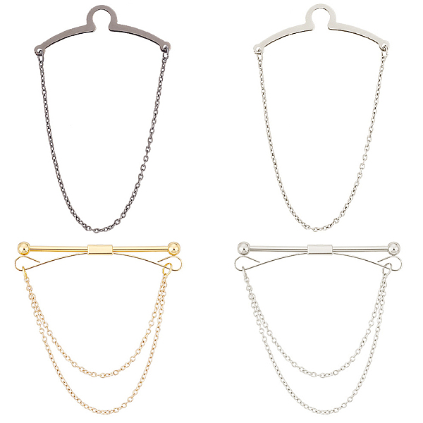 PandaHall 4Pcs 4 Style Brass Hanging Chains Collar Pins Tie Clips, Cardigan Clips for Men Women, Mixed Color, 62.5~80x48~62x1~5mm...
PandaHall 4Pcs 4 Style Brass Hanging Chains Collar Pins Tie Clips, Cardigan Clips for Men Women, Mixed Color, 62.5~80x48~62x1~5mm...