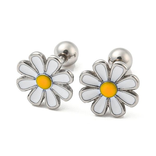 PandaHall 304 Stainless Steel with Enamel Stud Earrings, Daisy Flower, Stainless Steel Color, 9~9.5mm 304 Stainless Steel Flower White
PandaHall 304 Stainless Steel with Enamel Stud Earrings, Daisy Flower, Stainless Steel Color, 9~9.5mm 304 Stainless Steel Flower White