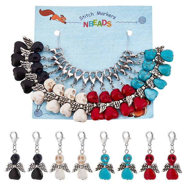 PandaHall Synthetic Turquoise Skull Angel Pendant Decoration, Zinc Alloy Lobster Clasp Charms, Clip-on Charms, for Keychain, Purse, Backpack...
PandaHall Synthetic Turquoise Skull Angel Pendant Decoration, Zinc Alloy Lobster Clasp Charms, Clip-on Charms, for Keychain, Purse, Backpack...