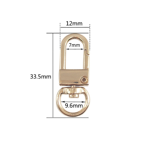 PandaHall Alloy Swivel Clasps, for Bag Making, Golden, 33.5x12mm, Hole: 9.6mm Alloy Arch
PandaHall Alloy Swivel Clasps, for Bag Making, Golden, 33.5x12mm, Hole: 9.6mm Alloy Arch