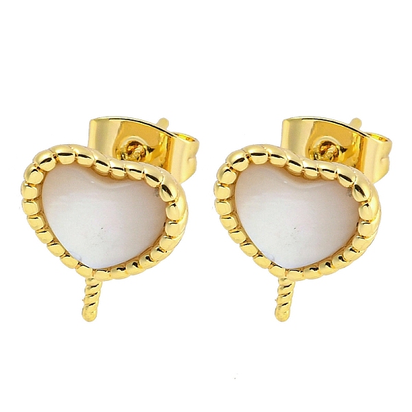 PandaHall Brass with Shell Stud Earring Findings, Heart, Real 18K Gold Plated, 12x10mm Brass Heart White
PandaHall Brass with Shell Stud Earring Findings, Heart, Real 18K Gold Plated, 12x10mm Brass Heart White