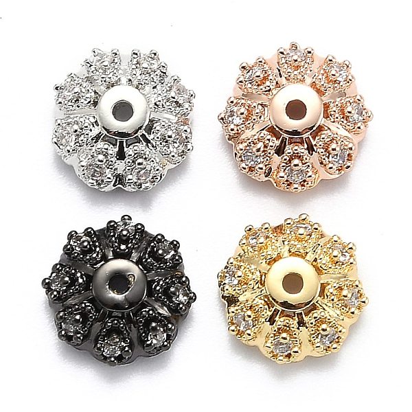 PandaHall Multi-Petal Brass Micro Pave Cubic Zirconia Bead Caps, Flower, Clear, Mixed Color, 10x4mm, Hole: 1.2mm Brass+Cubic Zirconia Clear
PandaHall Multi-Petal Brass Micro Pave Cubic Zirconia Bead Caps, Flower, Clear, Mixed Color, 10x4mm, Hole: 1.2mm Brass+Cubic Zirconia Clear
