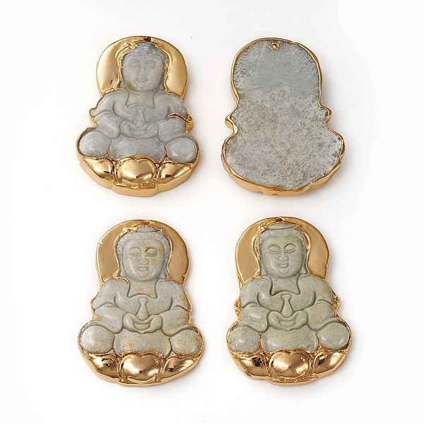 PandaHall Electroplated Natural Jadeite Pendants, with Brass Findings, Buddha, 48x35.2x7.8mm, Hole: 1mm Jadeite Human
PandaHall Electroplated Natural Jadeite Pendants, with Brass Findings, Buddha, 48x35.2x7.8mm, Hole: 1mm Jadeite Human