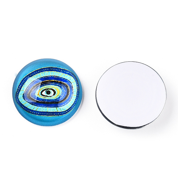 PandaHall Glass Cabochons, Half Round with Eye, Deep Sky Blue, 20x6.5mm Glass Half Round
PandaHall Glass Cabochons, Half Round with Eye, Deep Sky Blue, 20x6.5mm Glass Half Round