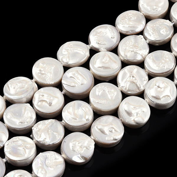 PandaHall Plating Natural Freshwater Shell Beads Strands, Imitate Baroque Pearl Keshi Pearl Beads, Flat Round, 9x2.5~4mm, Hole: 0.6mm, about...
PandaHall Plating Natural Freshwater Shell Beads Strands, Imitate Baroque Pearl Keshi Pearl Beads, Flat Round, 9x2.5~4mm, Hole: 0.6mm, about...