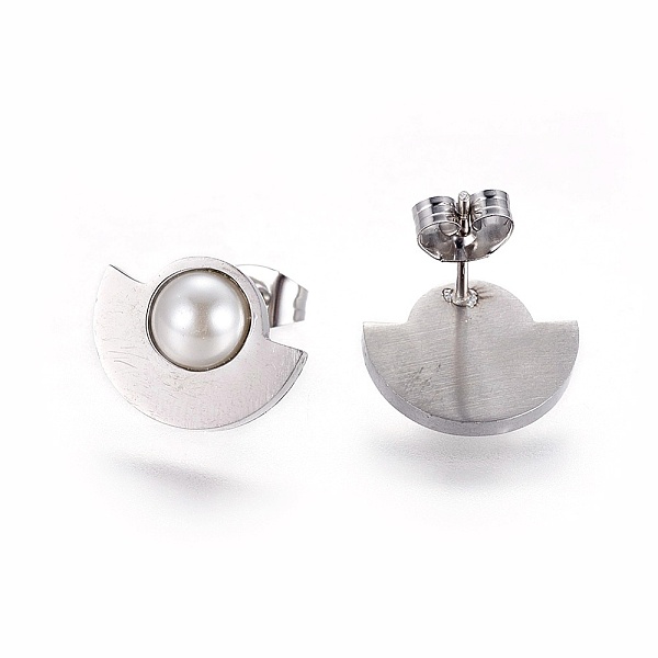 PandaHall 304 Stainless Steel Stud Earrings, with Acrylic Pearl Beads and Ear Nuts/Earring Back, Fan, Gainsboro, Stainless Steel Color..., Gray
PandaHall 304 Stainless Steel Stud Earrings, with Acrylic Pearl Beads and Ear Nuts/Earring Back, Fan, Gainsboro, Stainless Steel Color..., Gray
