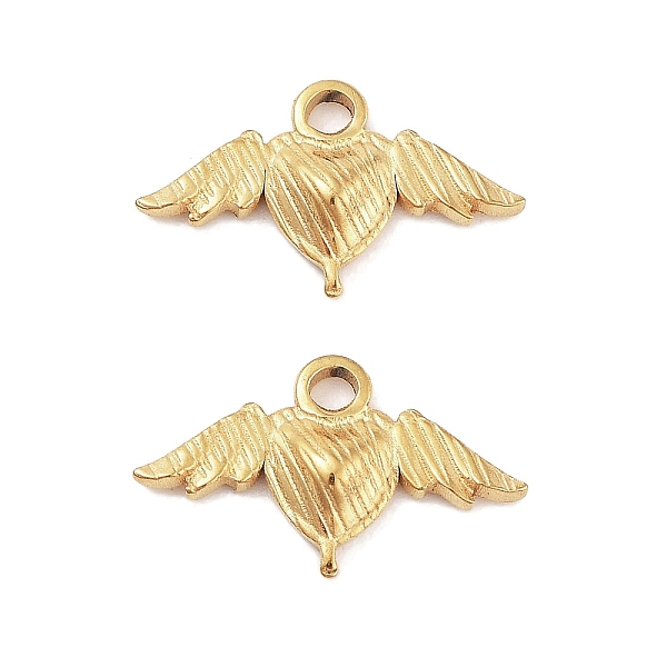 PandaHall 304 Stainless Steel Pendants, Heart with Wing Charm, Golden, 9.5x16.5x2.5mm, Hole: 1.6mm 304 Stainless Steel Heart
PandaHall 304 Stainless Steel Pendants, Heart with Wing Charm, Golden, 9.5x16.5x2.5mm, Hole: 1.6mm 304 Stainless Steel Heart
