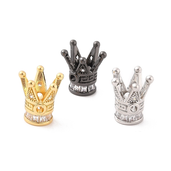 PandaHall Rack Plating Brass European Beads, Large Hole Beads, with Pave Cubic Zirconia, Long-Lasting Plated, Crown, Mixed Color, 13x7.5mm..., Clear
PandaHall Rack Plating Brass European Beads, Large Hole Beads, with Pave Cubic Zirconia, Long-Lasting Plated, Crown, Mixed Color, 13x7.5mm..., Clear