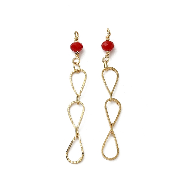 PandaHall Glass Pendants, with Real 18K Gold Plated Brass Loop, Faceted Round & Infinity Charm, Red, 46x5.5x4mm, Hole: 1.6mm Brass+Glass...
PandaHall Glass Pendants, with Real 18K Gold Plated Brass Loop, Faceted Round & Infinity Charm, Red, 46x5.5x4mm, Hole: 1.6mm Brass+Glass...