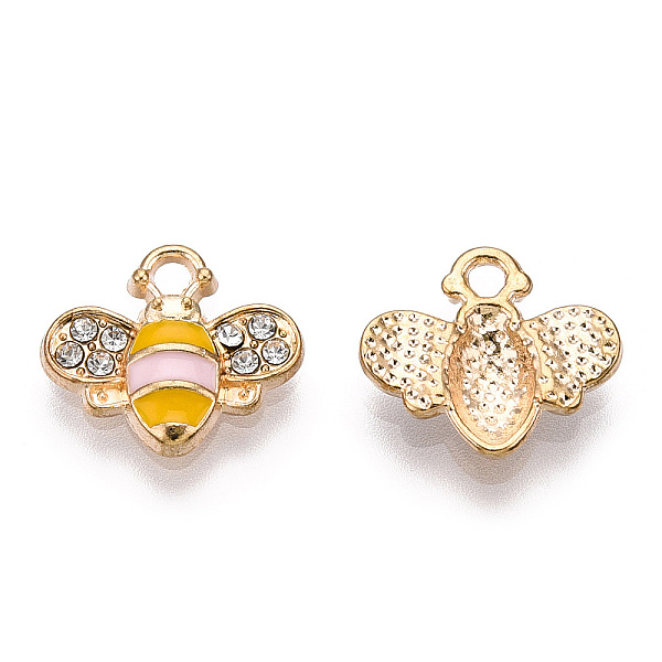 PandaHall Golden Plated Alloy Enamel Charms, with Rhinestone, Bee Charm, Misty Rose, 12.5x14.5x2.5mm, Hole: 1.8mm Alloy Rhinestone+Enamel..., Clear
PandaHall Golden Plated Alloy Enamel Charms, with Rhinestone, Bee Charm, Misty Rose, 12.5x14.5x2.5mm, Hole: 1.8mm Alloy Rhinestone+Enamel..., Clear