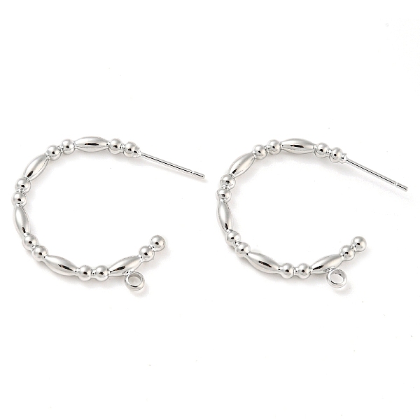 PandaHall Brass Ring Stud Earrings Findings, Half Hoop Earring Findings, with Loops, Platinum, 23.5x25x2.5mm, Hole: 1.6mm, Pin: 11x0.7mm...
PandaHall Brass Ring Stud Earrings Findings, Half Hoop Earring Findings, with Loops, Platinum, 23.5x25x2.5mm, Hole: 1.6mm, Pin: 11x0.7mm...