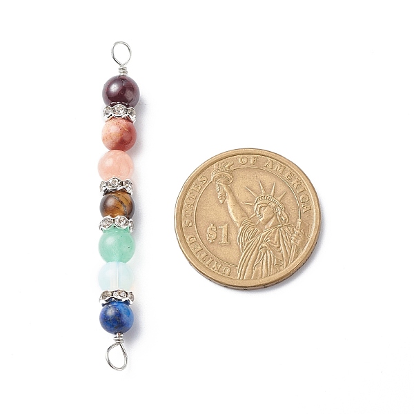 PandaHall 7 Chakra Mixed Gemstone Copper Wire Wrapped Connector Charms, Gems Crystal Rhinestone Round Link, Silver, 61.5x6.5mm, Hole: 3.5mm..., Clear
PandaHall 7 Chakra Mixed Gemstone Copper Wire Wrapped Connector Charms, Gems Crystal Rhinestone Round Link, Silver, 61.5x6.5mm, Hole: 3.5mm..., Clear