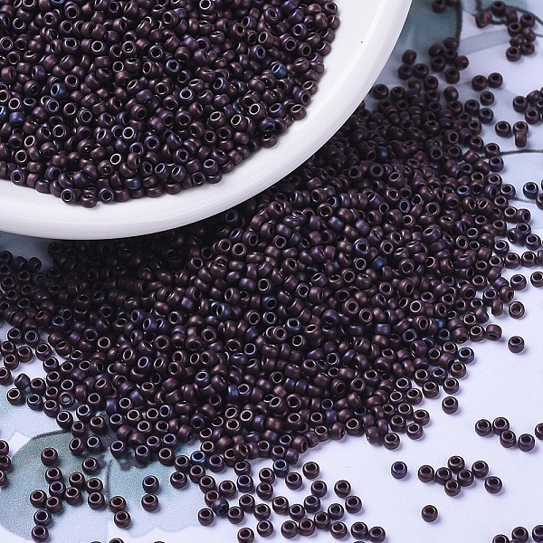 PandaHall MIYUKI Round Rocailles Beads, Japanese Seed Beads, 11/0, (RR2005) Matte Metallic Dark Raspberry Iris, 2x1.3mm, Hole: 0.8mm, about..., Purple
PandaHall MIYUKI Round Rocailles Beads, Japanese Seed Beads, 11/0, (RR2005) Matte Metallic Dark Raspberry Iris, 2x1.3mm, Hole: 0.8mm, about..., Purple
