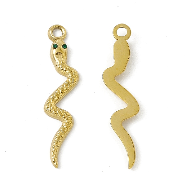 PandaHall Vacuum Plating 201 Stainless Steel Pendants, Emerald Rhinestone Snake Charms, Real 18K Gold Plated, 39x8.5x2mm, Hole: 2.4mm..., Green
PandaHall Vacuum Plating 201 Stainless Steel Pendants, Emerald Rhinestone Snake Charms, Real 18K Gold Plated, 39x8.5x2mm, Hole: 2.4mm..., Green