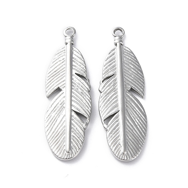 PandaHall 304 Stainless Steel Pendants, Feather Charms, Stainless Steel Color, 39.5x13x2.5mm, Hole: 1.5mm 304 Stainless Steel Feather
PandaHall 304 Stainless Steel Pendants, Feather Charms, Stainless Steel Color, 39.5x13x2.5mm, Hole: 1.5mm 304 Stainless Steel Feather