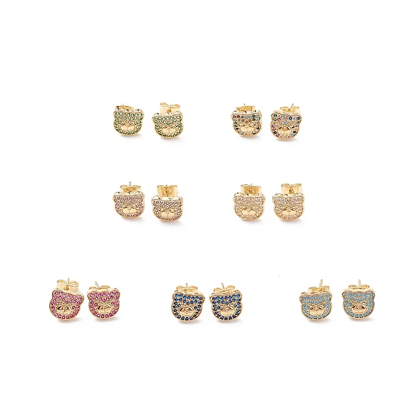 PandaHall Cubic Zirconia Bear Stud Earrings, Real 18K Gold Plated Brass Jewelry for Women, Mixed Color, 9.5x10mm, Pin: 0.8mm Cubic Zirconia..., Multicolor
PandaHall Cubic Zirconia Bear Stud Earrings, Real 18K Gold Plated Brass Jewelry for Women, Mixed Color, 9.5x10mm, Pin: 0.8mm Cubic Zirconia..., Multicolor