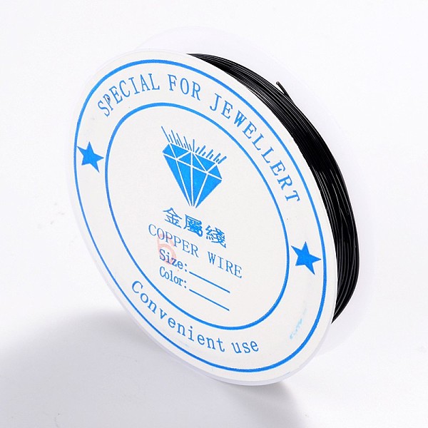 PandaHall Copper Jewelry Wire, Nickel Free, Black, 22 Gauge, 0.6mm, about 5.5m/roll Copper Round Black
PandaHall Copper Jewelry Wire, Nickel Free, Black, 22 Gauge, 0.6mm, about 5.5m/roll Copper Round Black