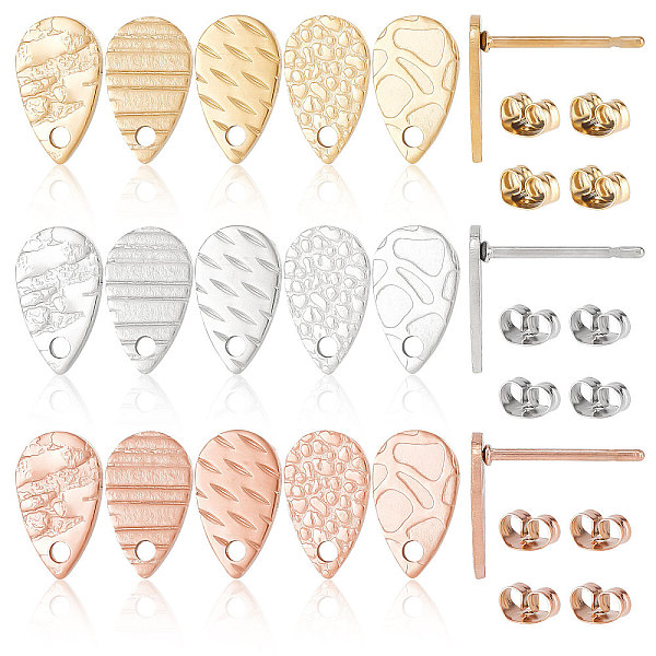 PandaHall CREATCABIN 30Pcs Teardrop Stud Earring Findings 15 Styles Textured Earring Posts Stud Earrings Comp1nts Earring with Loop...
PandaHall CREATCABIN 30Pcs Teardrop Stud Earring Findings 15 Styles Textured Earring Posts Stud Earrings Comp1nts Earring with Loop...