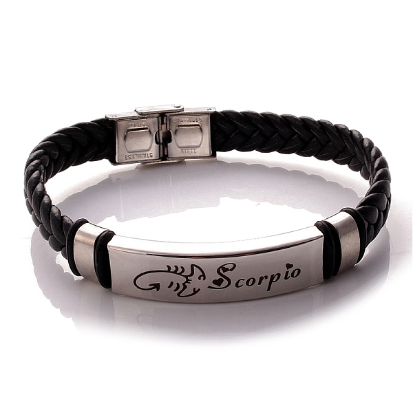 PandaHall Braided Leather Cord Bracelets, Constellation Bracelet for Men, Scorpio, 8-1/4 inch(21cm) Leather Scorpio
PandaHall Braided Leather Cord Bracelets, Constellation Bracelet for Men, Scorpio, 8-1/4 inch(21cm) Leather Scorpio