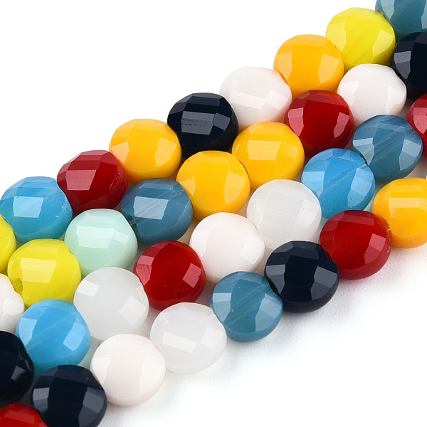 PandaHall Opaque Solid Color Glass Beads Strands, Faceted, Flat Round, Colorful, 6x4mm, Hole: 1.4mm, about 100Pcs/strand, 22.05 inch(56cm)...
PandaHall Opaque Solid Color Glass Beads Strands, Faceted, Flat Round, Colorful, 6x4mm, Hole: 1.4mm, about 100Pcs/strand, 22.05 inch(56cm)...