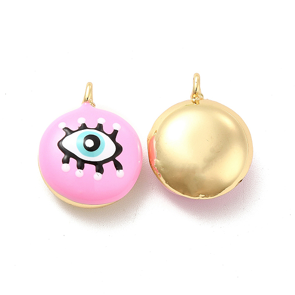 PandaHall Brass Enamel Charms, Real 18K Gold Plated, Long-Lasting Plated, Flat Round with Evil Eye, Pink, 19x15.5x8mm, Hole: 2mm...
PandaHall Brass Enamel Charms, Real 18K Gold Plated, Long-Lasting Plated, Flat Round with Evil Eye, Pink, 19x15.5x8mm, Hole: 2mm...