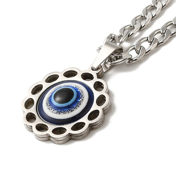 PandaHall Enamel Flower with Eye Pendant Necklaces, 304 Stainless Steel Curb Chain Necklaces , Stainless Steel Color, 23.46 inch(59.6cm) 304...
PandaHall Enamel Flower with Eye Pendant Necklaces, 304 Stainless Steel Curb Chain Necklaces , Stainless Steel Color, 23.46 inch(59.6cm) 304...