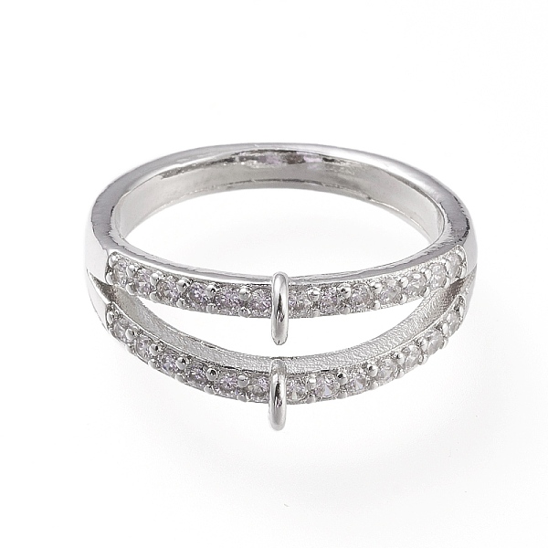 PandaHall Brass Micro Pave Cubic Zirconia Ring Shanks, Loop Ring Base, Long-Lasting Plated, Platinum, Size 7, 17mm, Hole: 1mm Brass
PandaHall Brass Micro Pave Cubic Zirconia Ring Shanks, Loop Ring Base, Long-Lasting Plated, Platinum, Size 7, 17mm, Hole: 1mm Brass