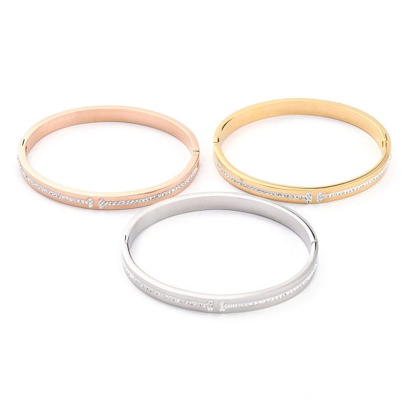 PandaHall 304 Stainless Steel Bangles, with Polymer Clay Crystal Rhinestone, Mixed Color, Inner Diameter: 2-1/4x2 inch(5.8x5cm) 304..., Clear
PandaHall 304 Stainless Steel Bangles, with Polymer Clay Crystal Rhinestone, Mixed Color, Inner Diameter: 2-1/4x2 inch(5.8x5cm) 304..., Clear