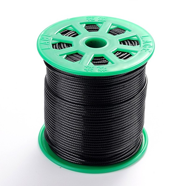 PandaHall Korean Wax Polyester Cord, Black, 2mm, about 100 yards/roll Waxed Polyester Cord Round Black
PandaHall Korean Wax Polyester Cord, Black, 2mm, about 100 yards/roll Waxed Polyester Cord Round Black