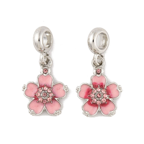 PandaHall Rack Plating Alloy Light Rose Rhinestone European Dangle Charms, Flower Large Hole Pendants with Pink Enamel, Platinum, 29.5mm...
PandaHall Rack Plating Alloy Light Rose Rhinestone European Dangle Charms, Flower Large Hole Pendants with Pink Enamel, Platinum, 29.5mm...