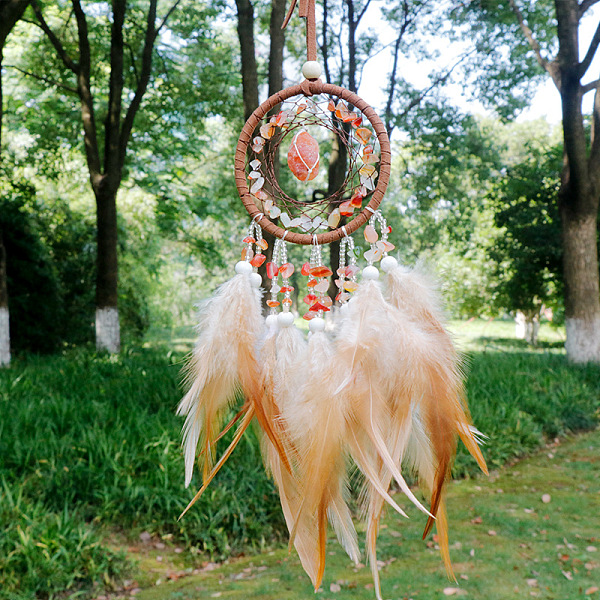 PandaHall Natural Carnelian Woven Web/Net with Feather Pendant Decorations, with Wood Beads, Covered with Cotton Lace and Villus Cord..., Brown
PandaHall Natural Carnelian Woven Web/Net with Feather Pendant Decorations, with Wood Beads, Covered with Cotton Lace and Villus Cord..., Brown