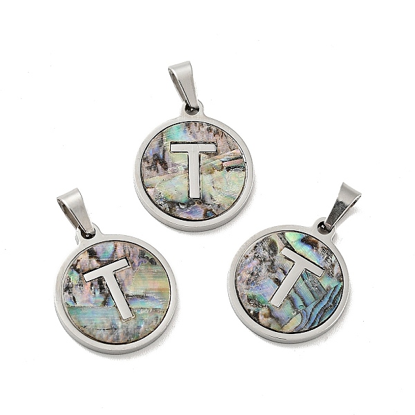 PandaHall 304 Stainless Steel with Paua Shell Pendants, Stainless Steel Color, Flat Round with Letter Charm, Letter.T, 18x16x1.5mm, Hole...
PandaHall 304 Stainless Steel with Paua Shell Pendants, Stainless Steel Color, Flat Round with Letter Charm, Letter.T, 18x16x1.5mm, Hole...