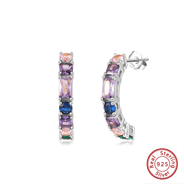 PandaHall 925 Sterling Silver Micro Pave Cubic Zirconia Stud Earrings, Half Round, Colorful, Real Platinum Plated, 20.5x3.5mm Sterling...
PandaHall 925 Sterling Silver Micro Pave Cubic Zirconia Stud Earrings, Half Round, Colorful, Real Platinum Plated, 20.5x3.5mm Sterling...