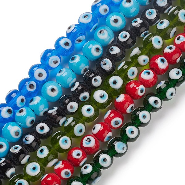 PandaHall Handmade Lampwork Beads Strand, Round with Evil Eye, Mixed Color, 12.5~13x11mm, Hole: 2~2.5mm, about 32~33pcs/strand..., Multicolor
PandaHall Handmade Lampwork Beads Strand, Round with Evil Eye, Mixed Color, 12.5~13x11mm, Hole: 2~2.5mm, about 32~33pcs/strand..., Multicolor