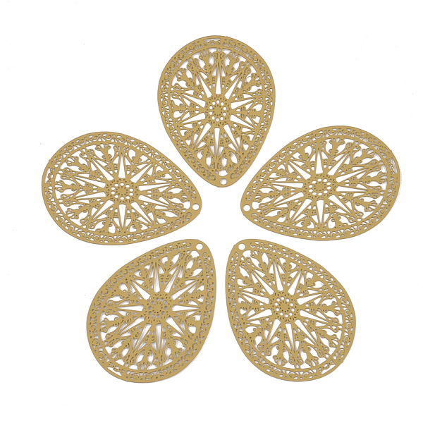 PandaHall 430 Stainless Steel Filigree Pendants, Spray Painted, Etched Metal Embellishments, Teardrop, Goldenrod, 39x28x0.5mm, Hole: 1.5mm..., Gold
PandaHall 430 Stainless Steel Filigree Pendants, Spray Painted, Etched Metal Embellishments, Teardrop, Goldenrod, 39x28x0.5mm, Hole: 1.5mm..., Gold