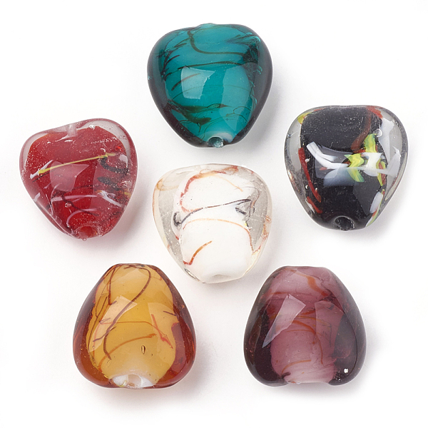 PandaHall Handmade Lampwork Beads, Heart, Mixed Color, 23~24x23x16mm, Hole: 1.5~2mm Lampwork Heart Multicolor
PandaHall Handmade Lampwork Beads, Heart, Mixed Color, 23~24x23x16mm, Hole: 1.5~2mm Lampwork Heart Multicolor